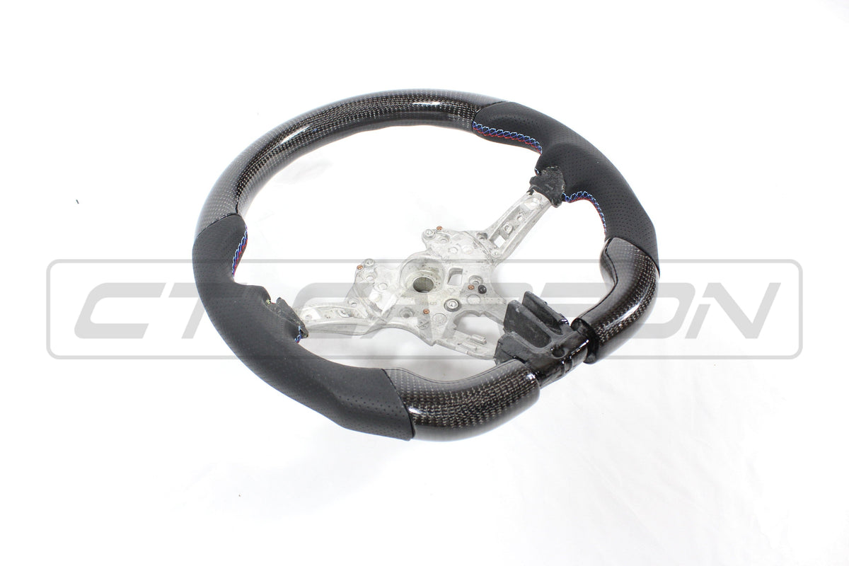 F80 F82 F87 BMW M3 M4 M2 Flat Bottom Steering Wheel CT Carbon Fibre, Part No CT-FB-BMW