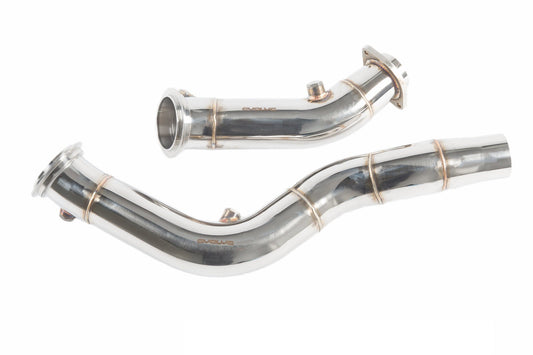 BMW F87 M2 Competition S55 catless downpipes, Evolve 3" T301 stainless
