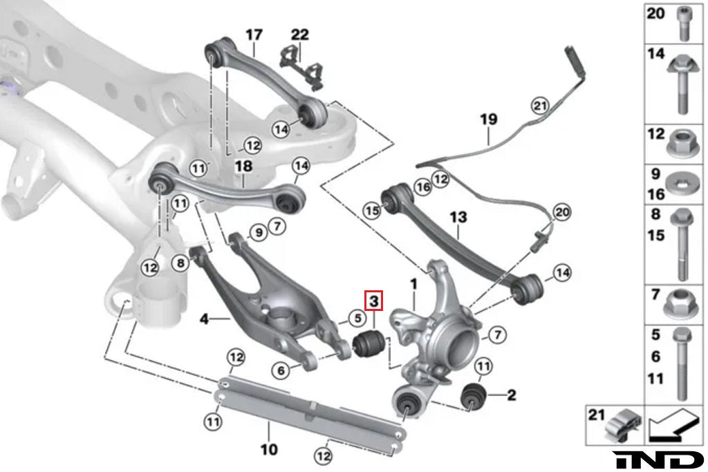 BMW E9X M3 & E82 1M Rear Lower Control Arm Outer Bearing Set FLM-E82-1BLCABO