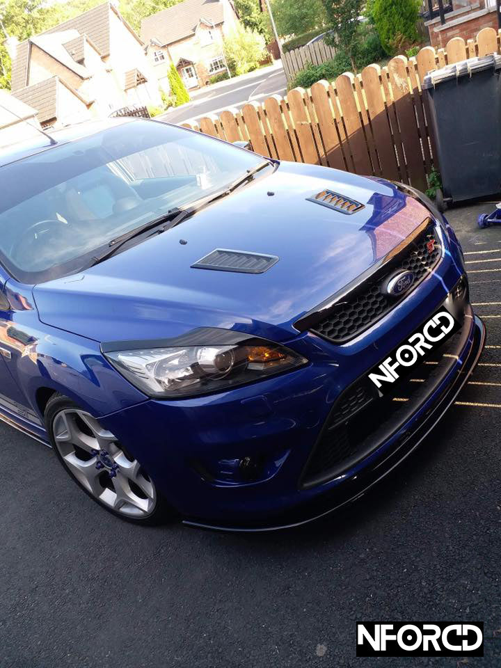 Ford Focus ST MK2 Facelift (ST225) front lip splitter & side skirts, gloss black ABS