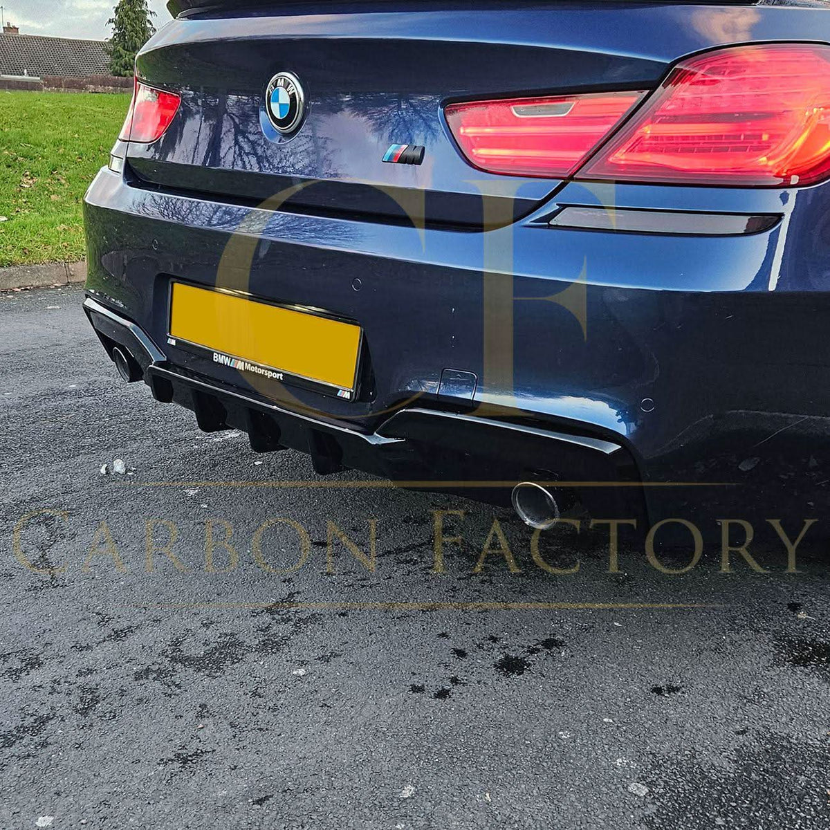 BMW F06 F12 F13 6 Series M Sport rear diffuser, gloss black, V-style