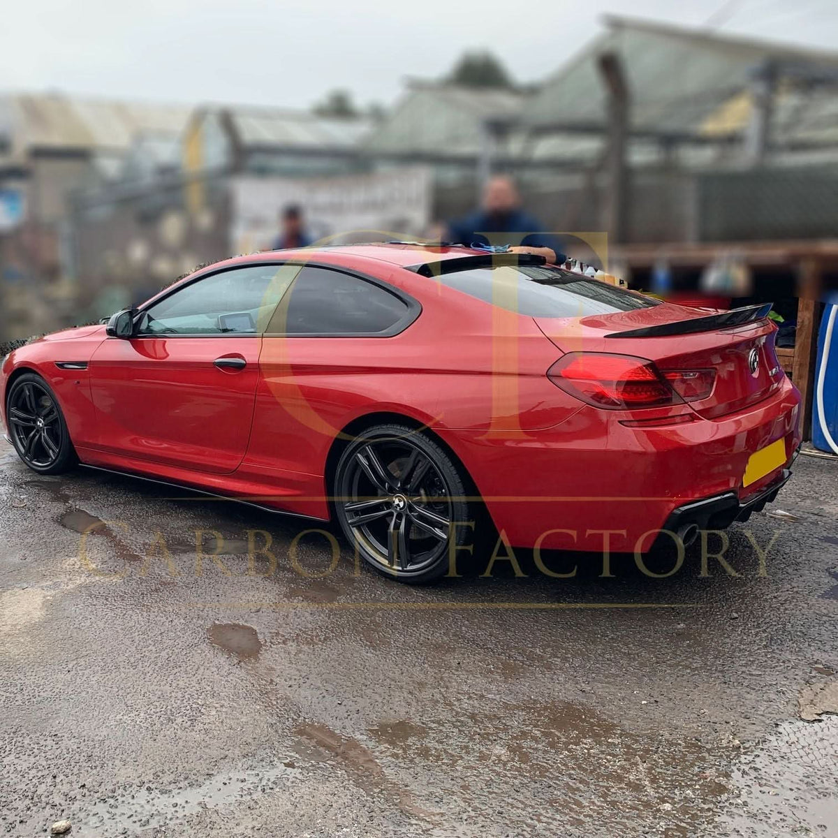 BMW F06 F12 F13 6 Series M Sport rear diffuser, gloss black, V-style