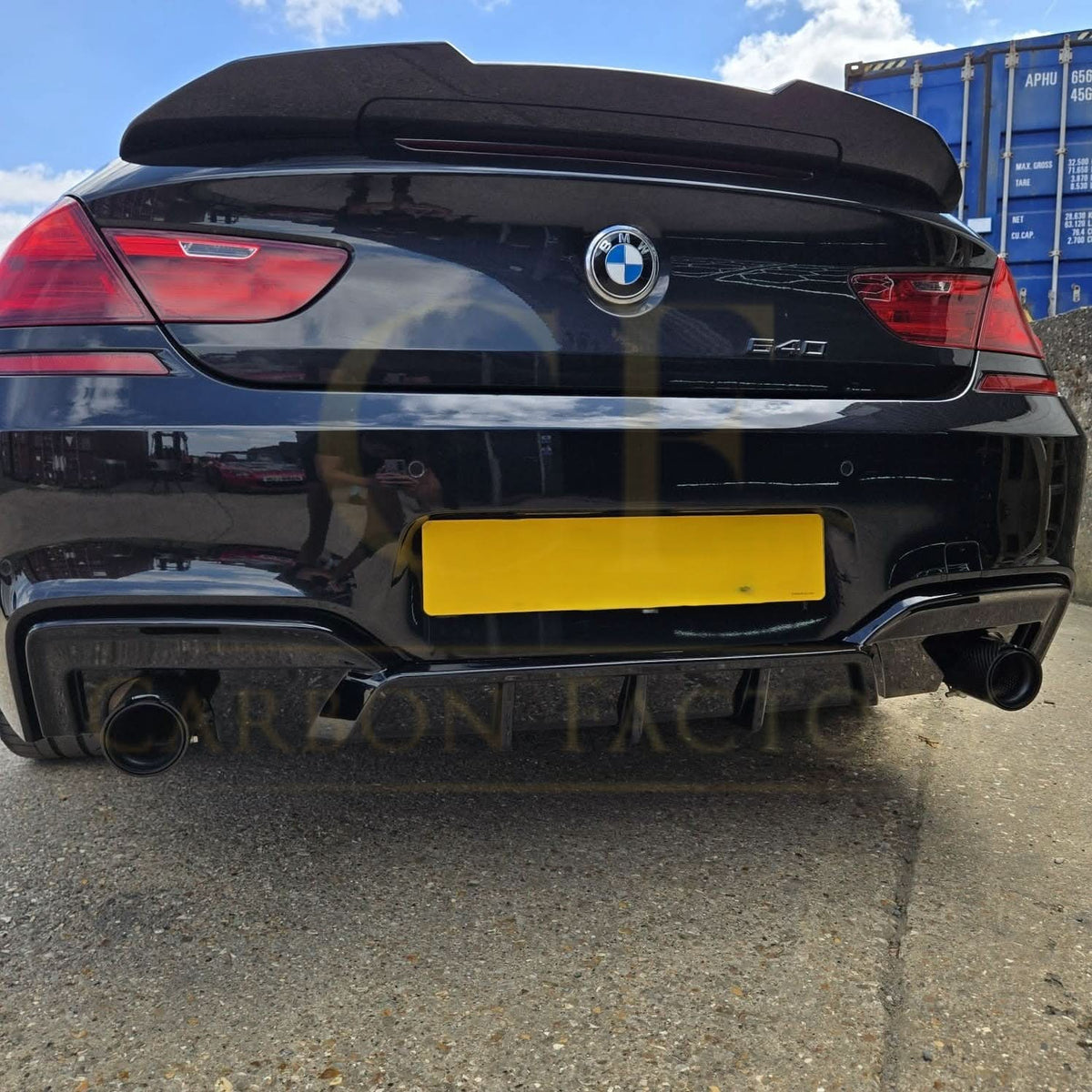 BMW F06 F12 F13 6 Series M Sport rear diffuser, gloss black, V-style