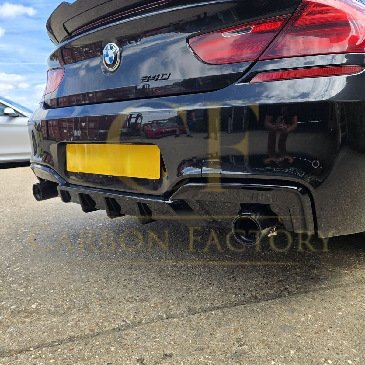 BMW F06 F12 F13 6 Series M Sport rear diffuser, gloss black, V-style