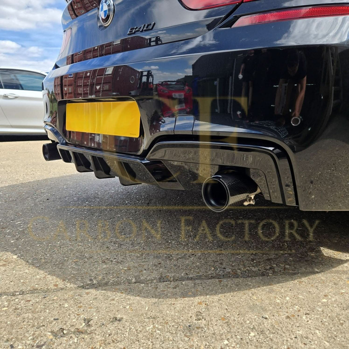 BMW F06 F12 F13 6 Series M Sport rear diffuser, gloss black, V-style