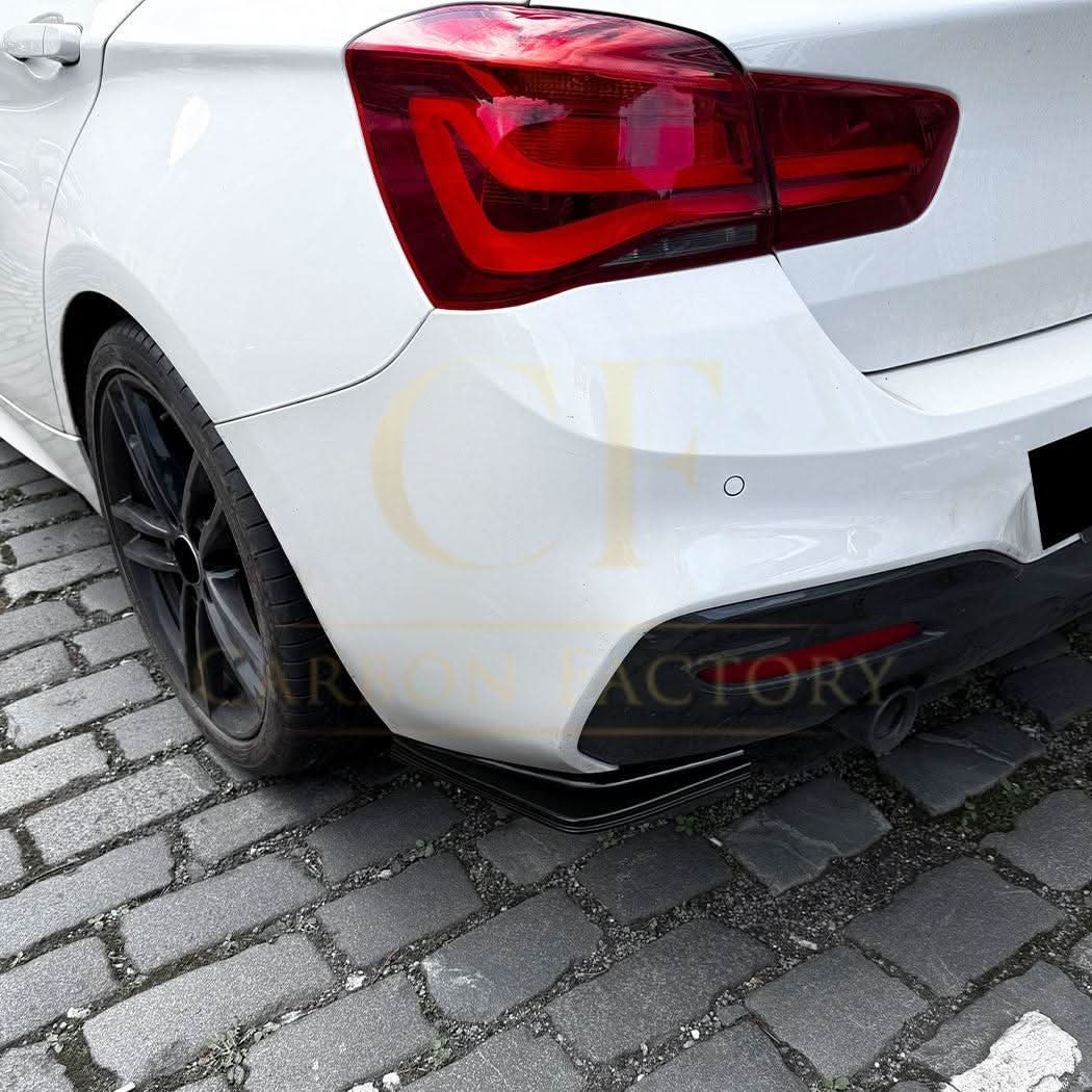 BMW F20 F21 1 Series LCI M Sport 15-19 Gloss Black Rear Bumper Spats