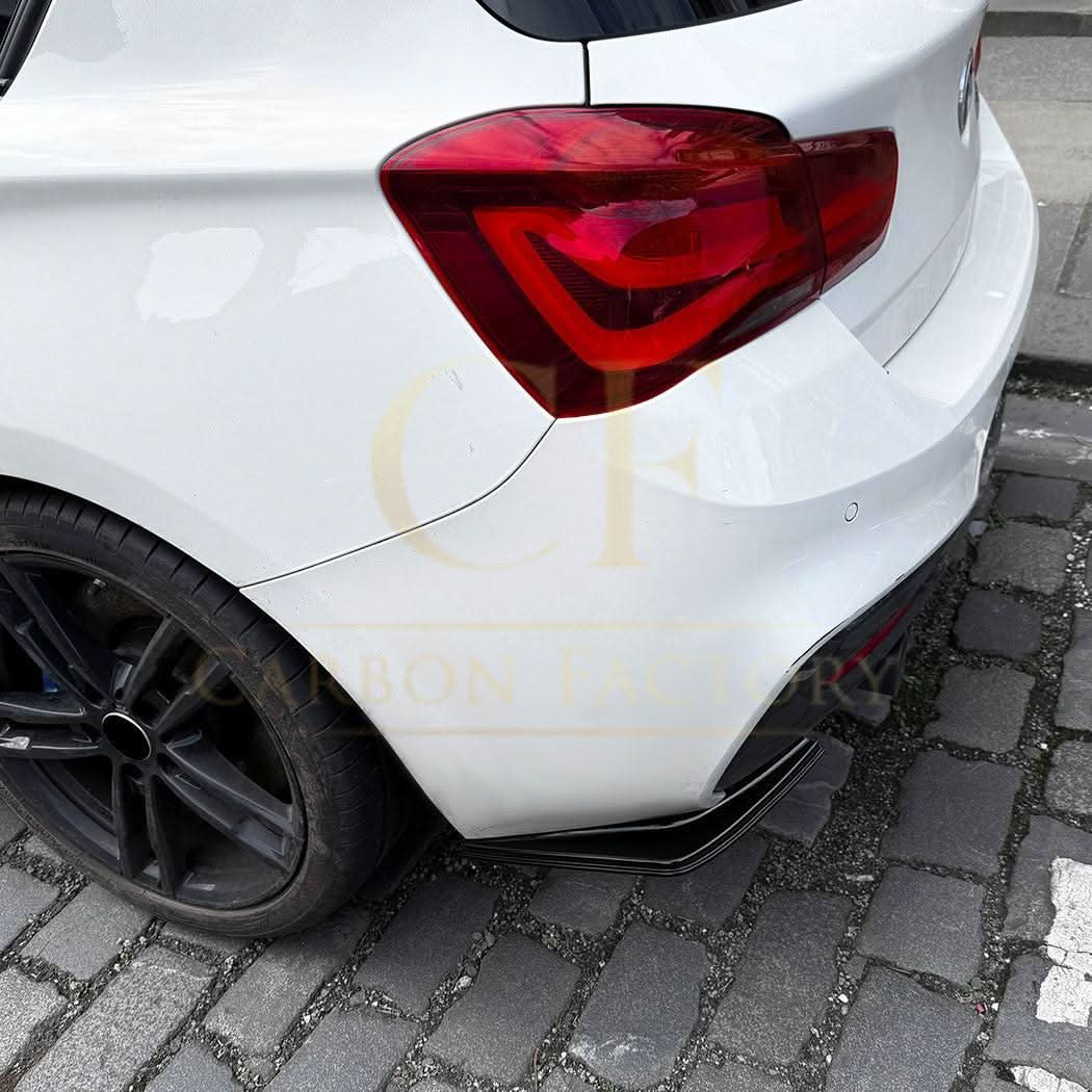 BMW F20 F21 1 Series LCI M Sport 15-19 Gloss Black Rear Bumper Spats