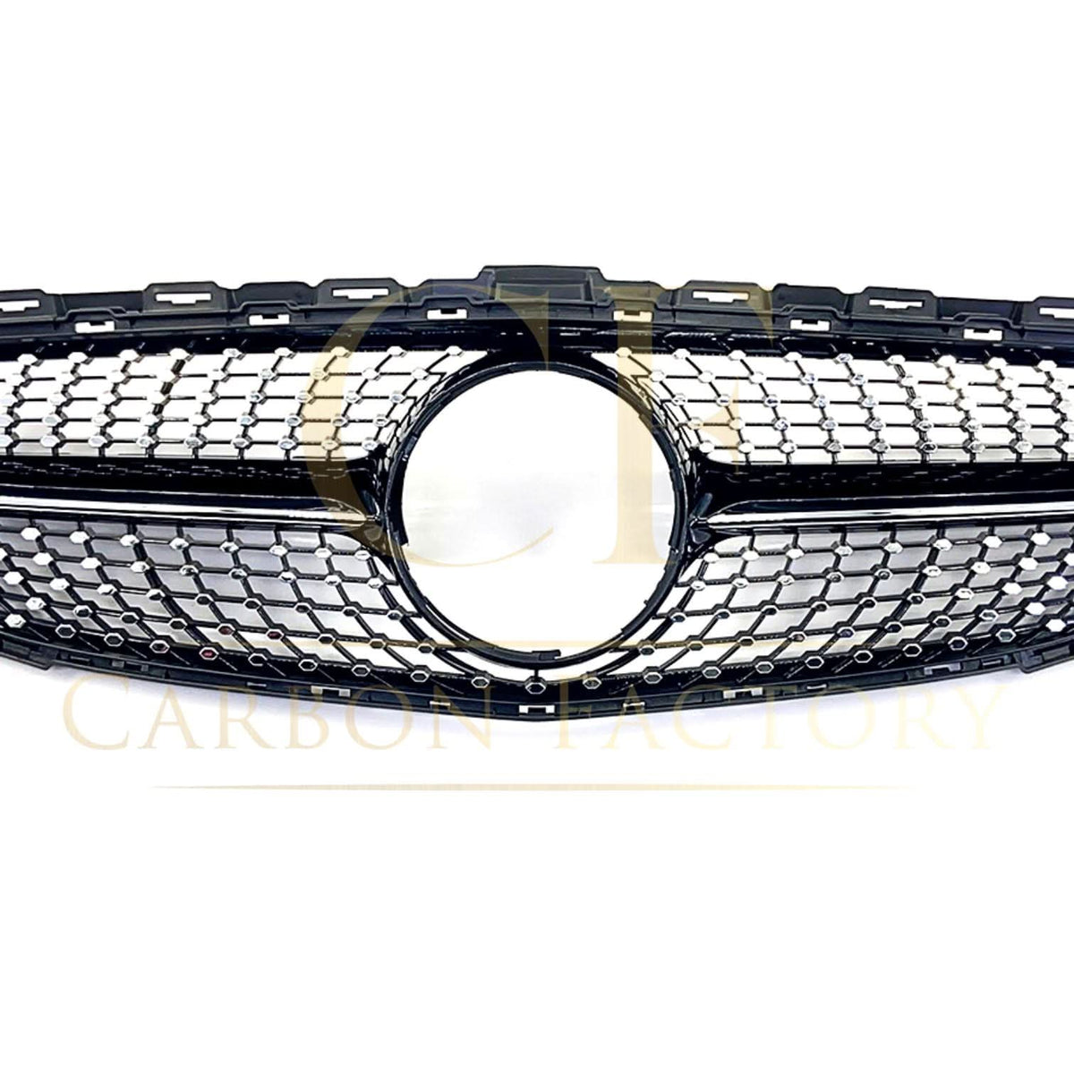 W205 C-Class Diamond Front Grille - Gloss Black, Direct Fit
