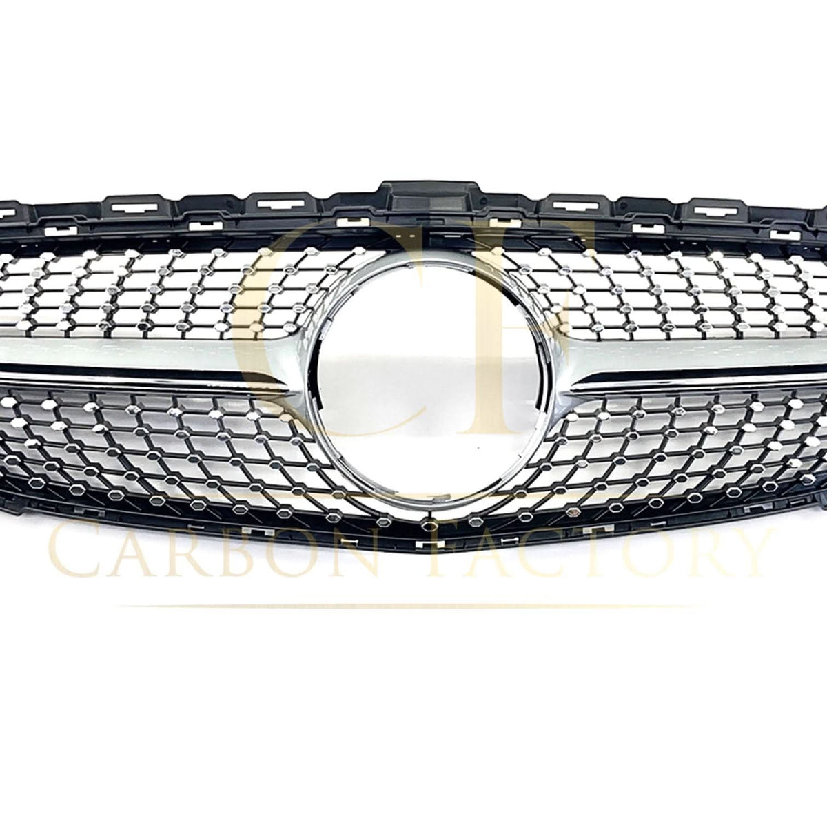 W205 C-Class Diamond Front Grille - Gloss Black, Direct Fit