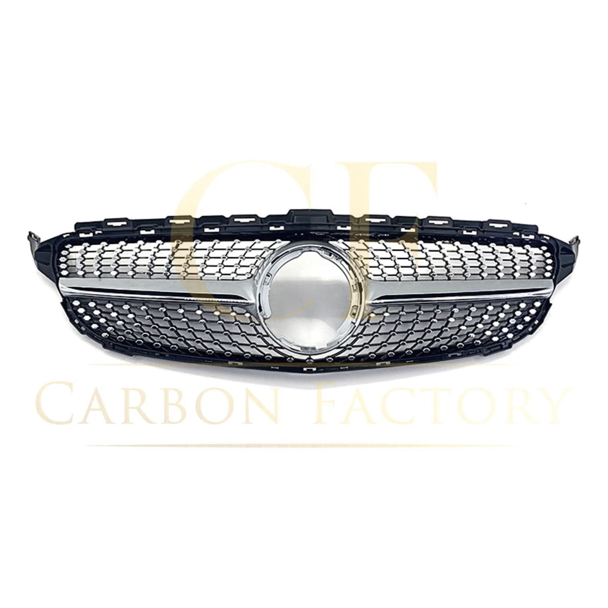 W205 C-Class Diamond Front Grille - Gloss Black, Fits 2019-2022, Part No. CRG-W205-DIA