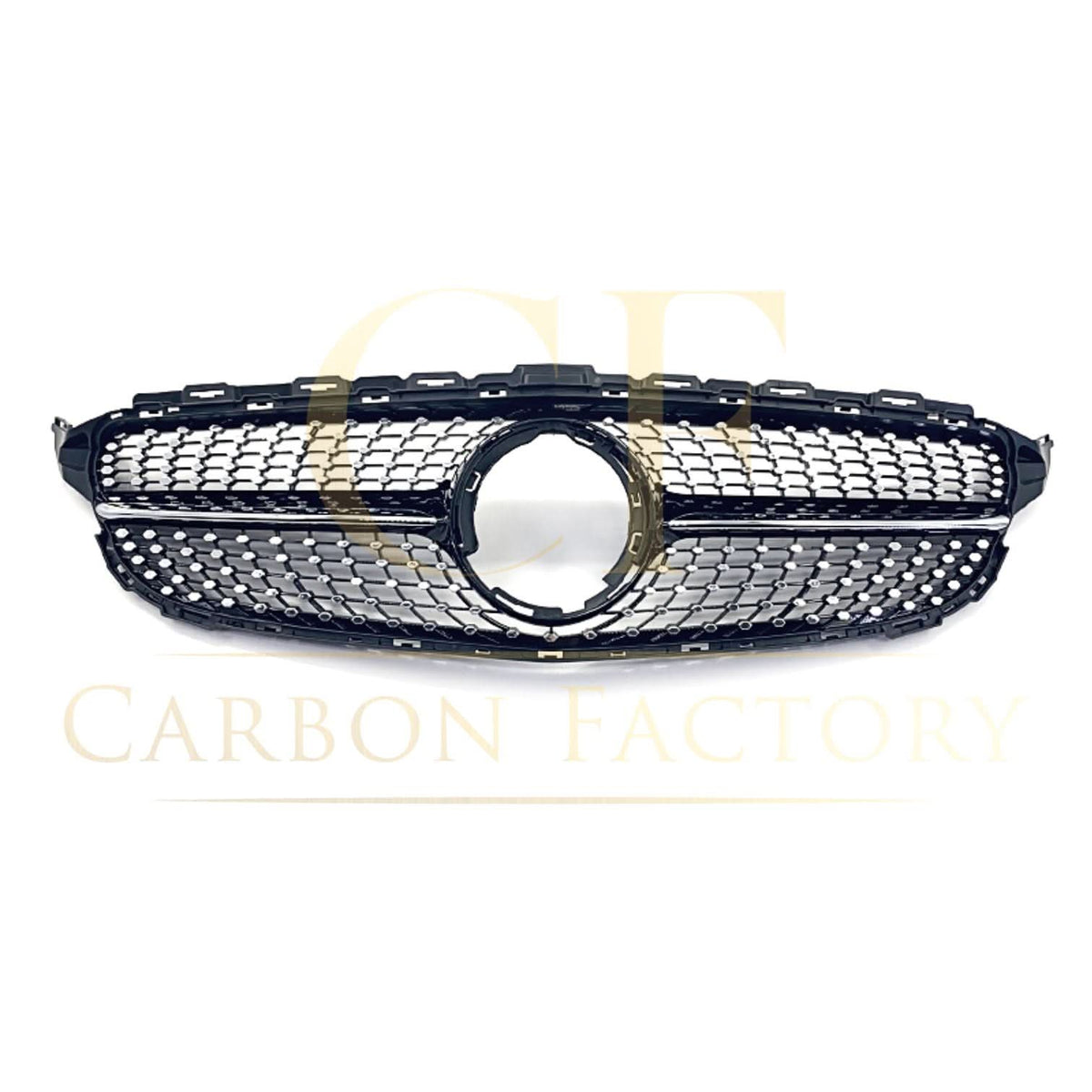 W205 C-Class Diamond Front Grille - Gloss Black, Fits 2019-2022, Part No. CRG-W205-DIA