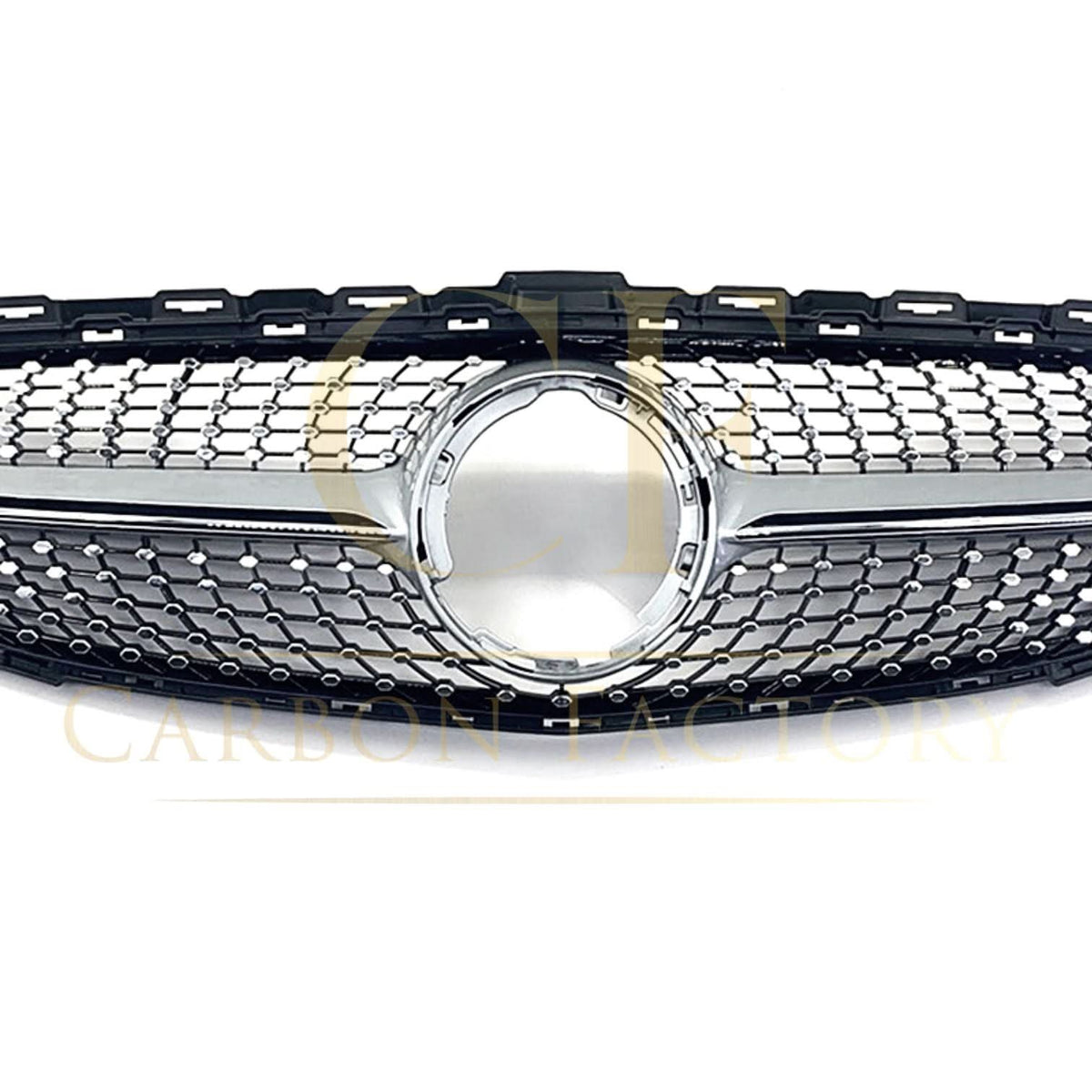 W205 C-Class Diamond Front Grille - Gloss Black, Fits 2019-2022, Part No. CRG-W205-DIA