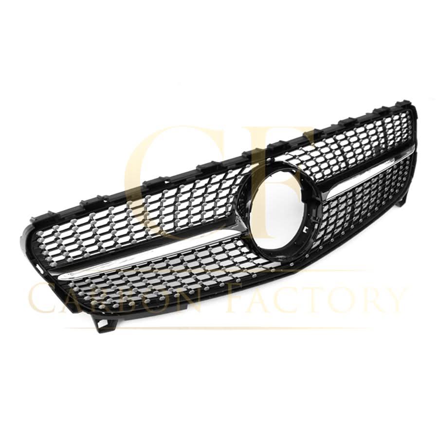 W176 A-Class Diamond Front Grille - Gloss Black, ABS, Fits A180 A200 A250 (2016-2018)