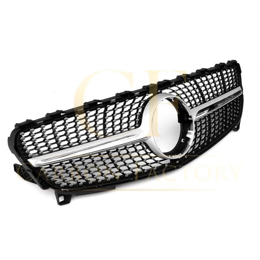 W176 A-Class Diamond Front Grille - Gloss Black, ABS, Fits A180 A200 A250 (2016-2018)