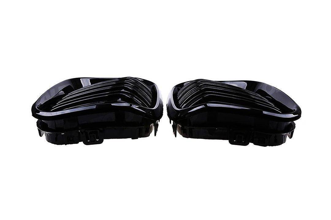 BMW 1 Series F20 F21 LCI (2015-2019) Gloss Black Double Slat Kidney Grilles - AUTOID Pair