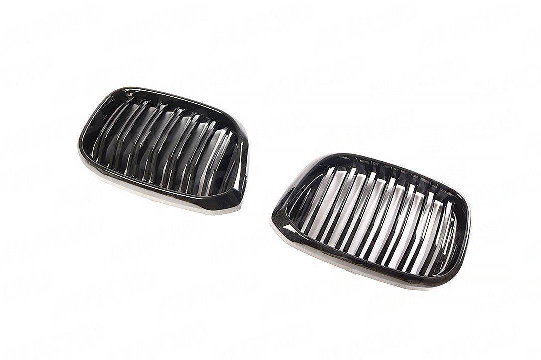 BMW X3 G01 & X4 G02 Gloss Black Double Slat Kidney Grilles, Paint Code 668
