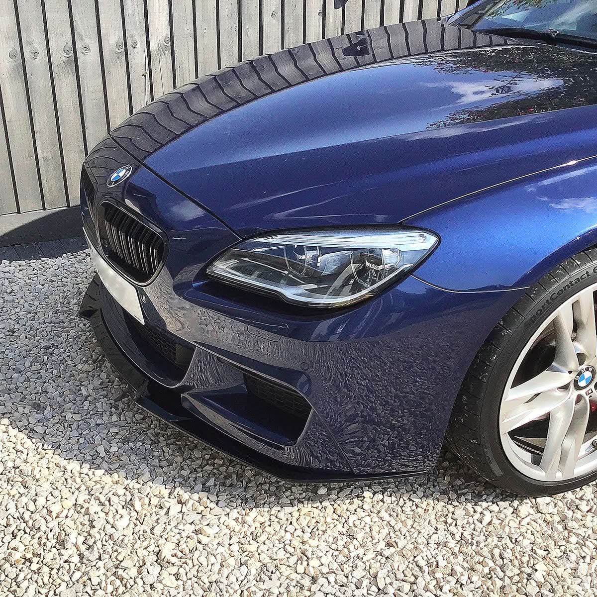 BMW 6 Series F06 F12 F13 M Sport V Style Gloss Black Front Splitter