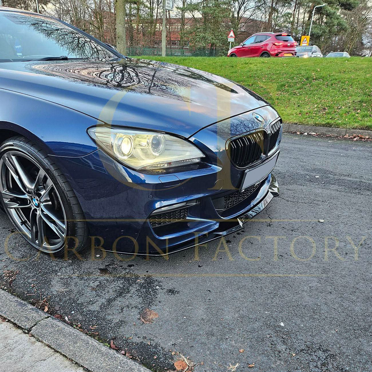 BMW 6 Series F06 F12 F13 M Sport V Style Gloss Black Front Splitter