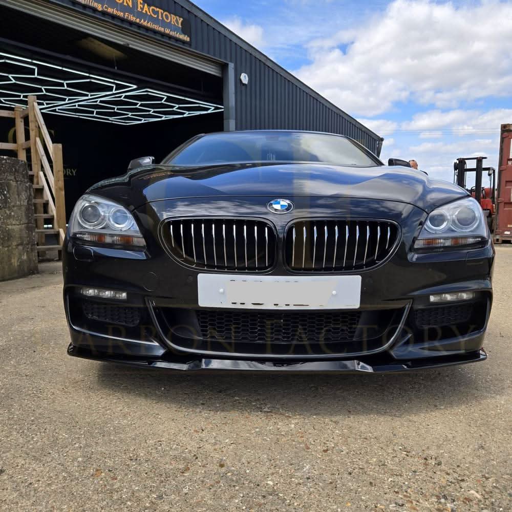 BMW 6 Series F06 F12 F13 M Sport V Style Gloss Black Front Splitter