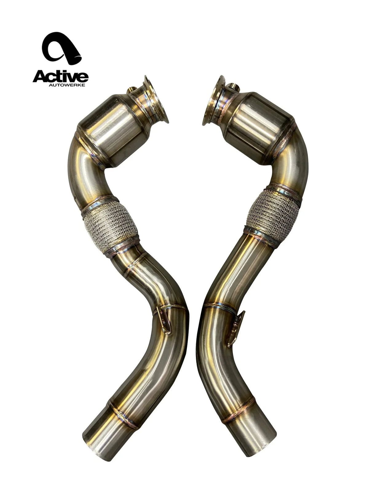 F85 F86 G82 S63 Stage 2 Decat Downpipes | Active Autowerke 11-041 | 3-inch 304 Stainless