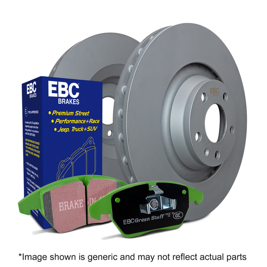 BMW E81 E87 116i 118i Front Brake Kit - EBC Greenstuff 2000 DP21578 + D1354 Discs, TRW Caliper Fit