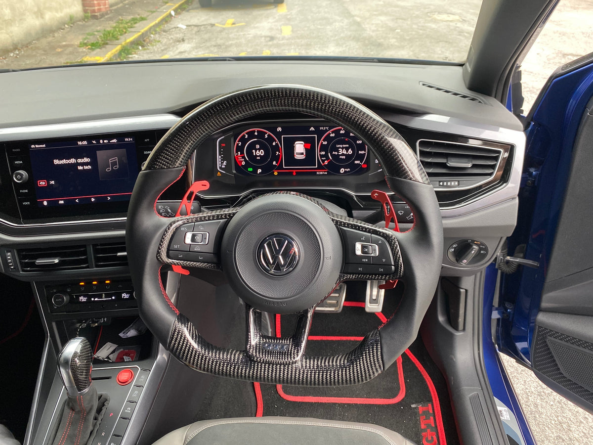 VW Polo MK6 AW GTI R-Line 2018-2020 carbon fibre steering wheel