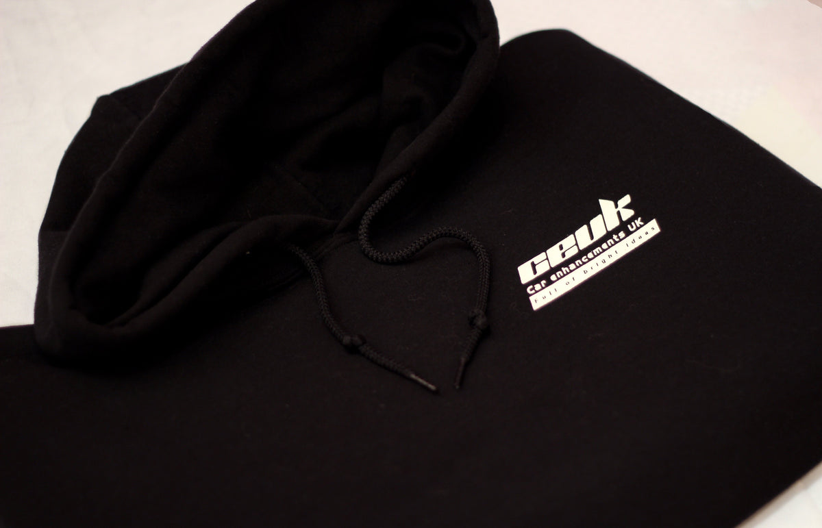 CEUK Black Hoodie - 280gsm Cotton-Blend, Heat-Embedded Logo