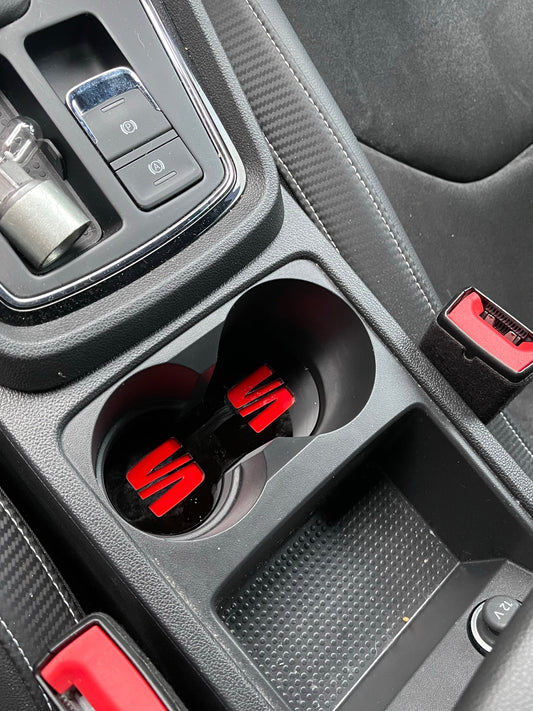 SEAT Leon MK3 cup holder inserts with S logo