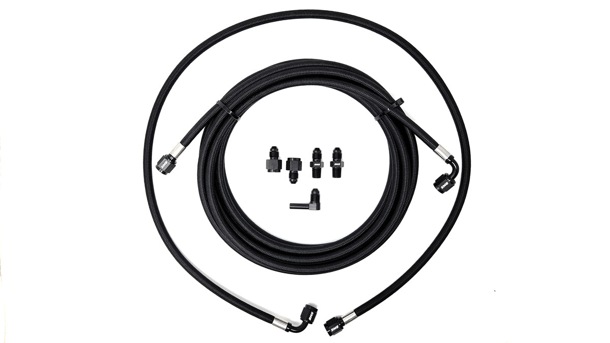 Best Aftermarket Water Methanol Injection Line Kit -4AN BMS Elite Stainless Braided PTFE Hose Upgrade for WMI Systems, Pump to Nozzle