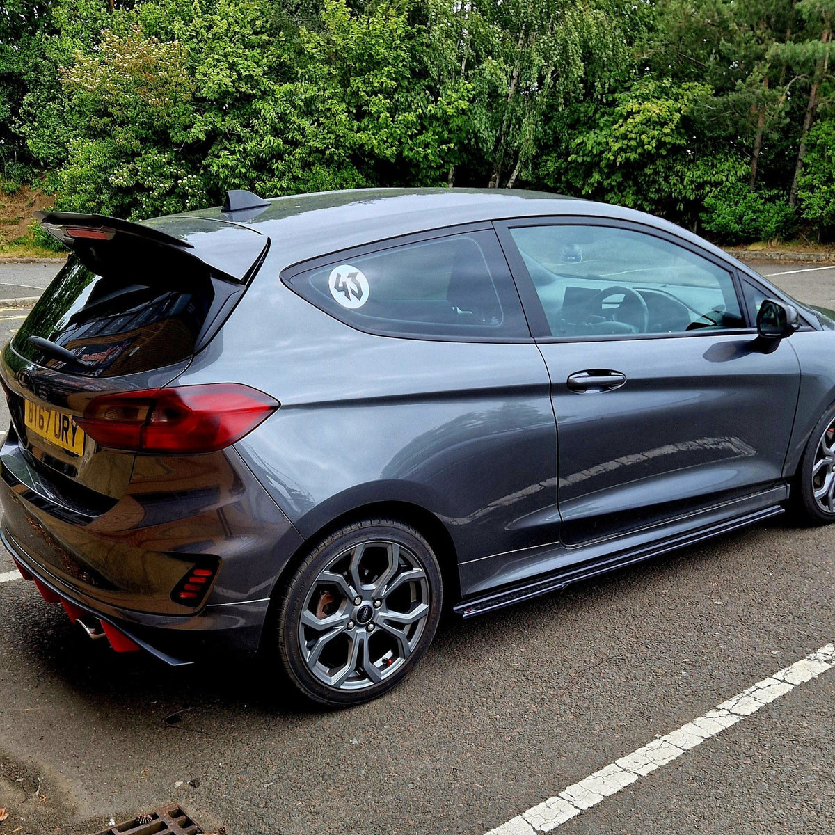 Ford Fiesta MK8 MK8.5 spoiler risers - stainless steel, no drill