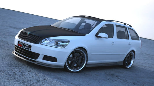 Skoda Octavia Mk2 Facelift 2008-2013 front splitter - Maxton Design ABS lip