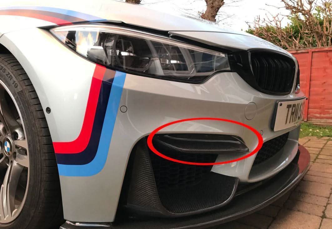 BMW F80 M3 F82 F83 M4 carbon fibre front bumper trims