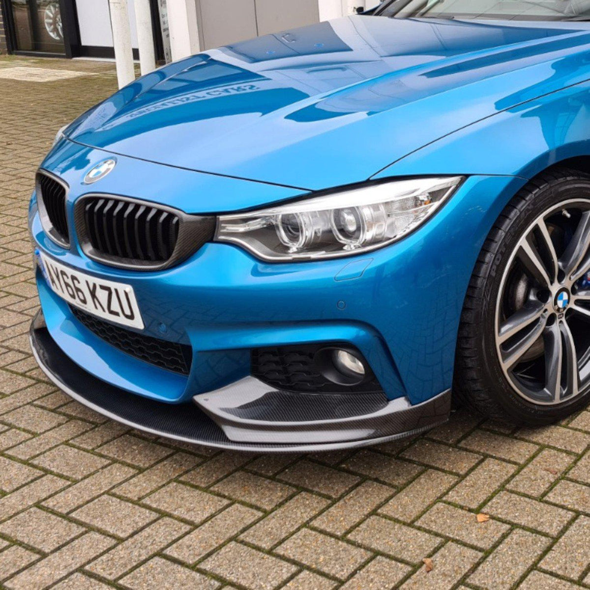 BMW F32 F33 F36 4 Series front splitter covers, pre-preg carbon fibre