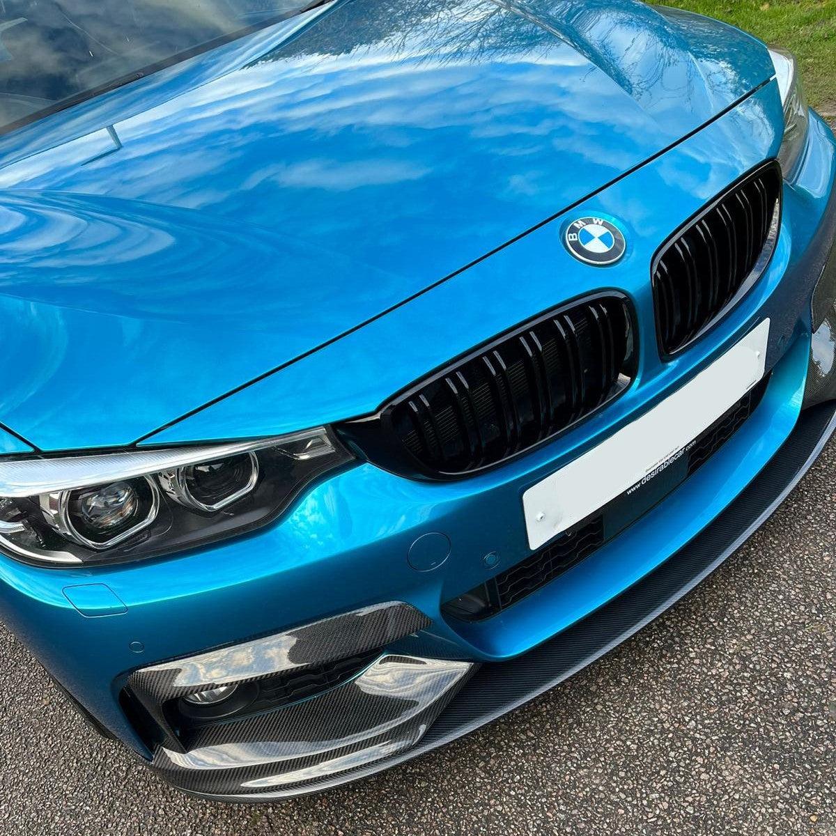 BMW F32 F33 F36 4 Series front splitter covers, pre-preg carbon fibre