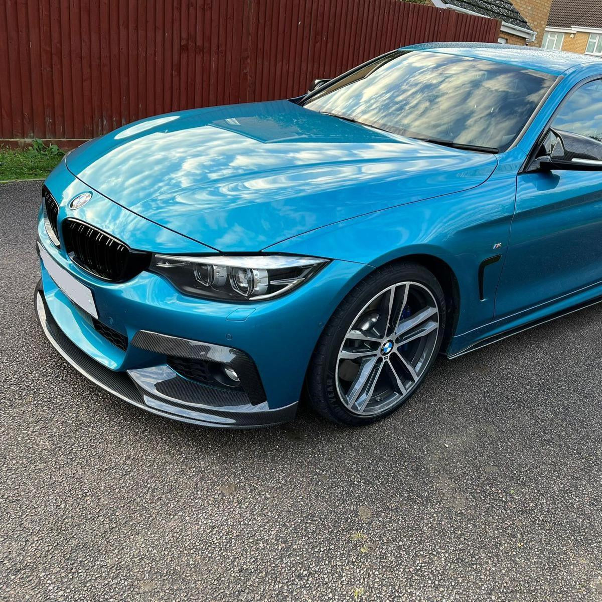 BMW F32 F33 F36 4 Series front splitter covers, pre-preg carbon fibre