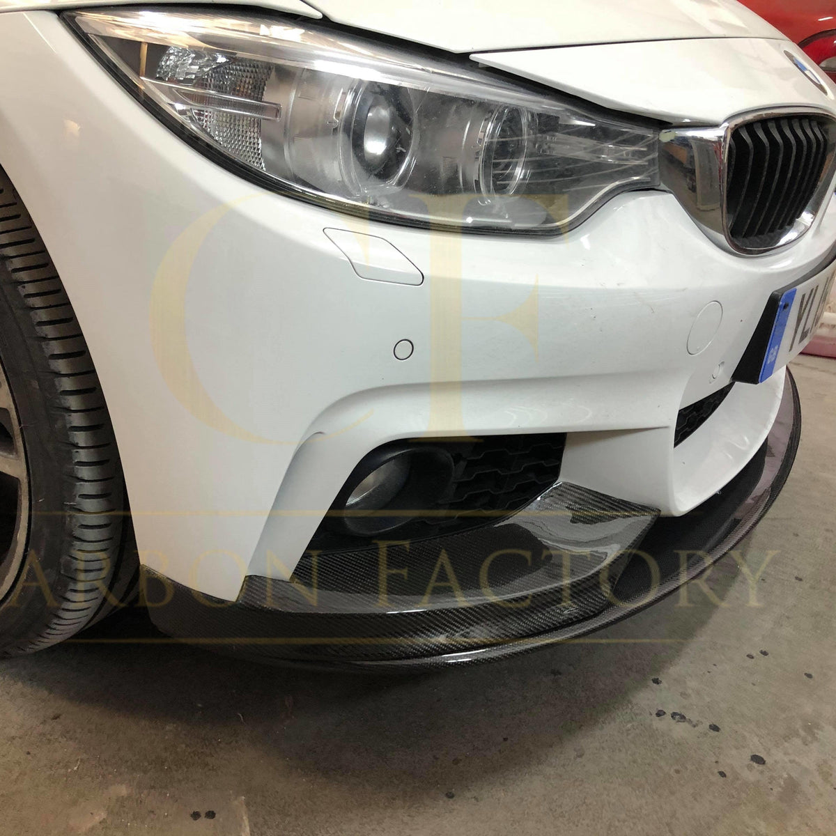 BMW F32 F33 F36 4 Series front splitter covers, pre-preg carbon fibre
