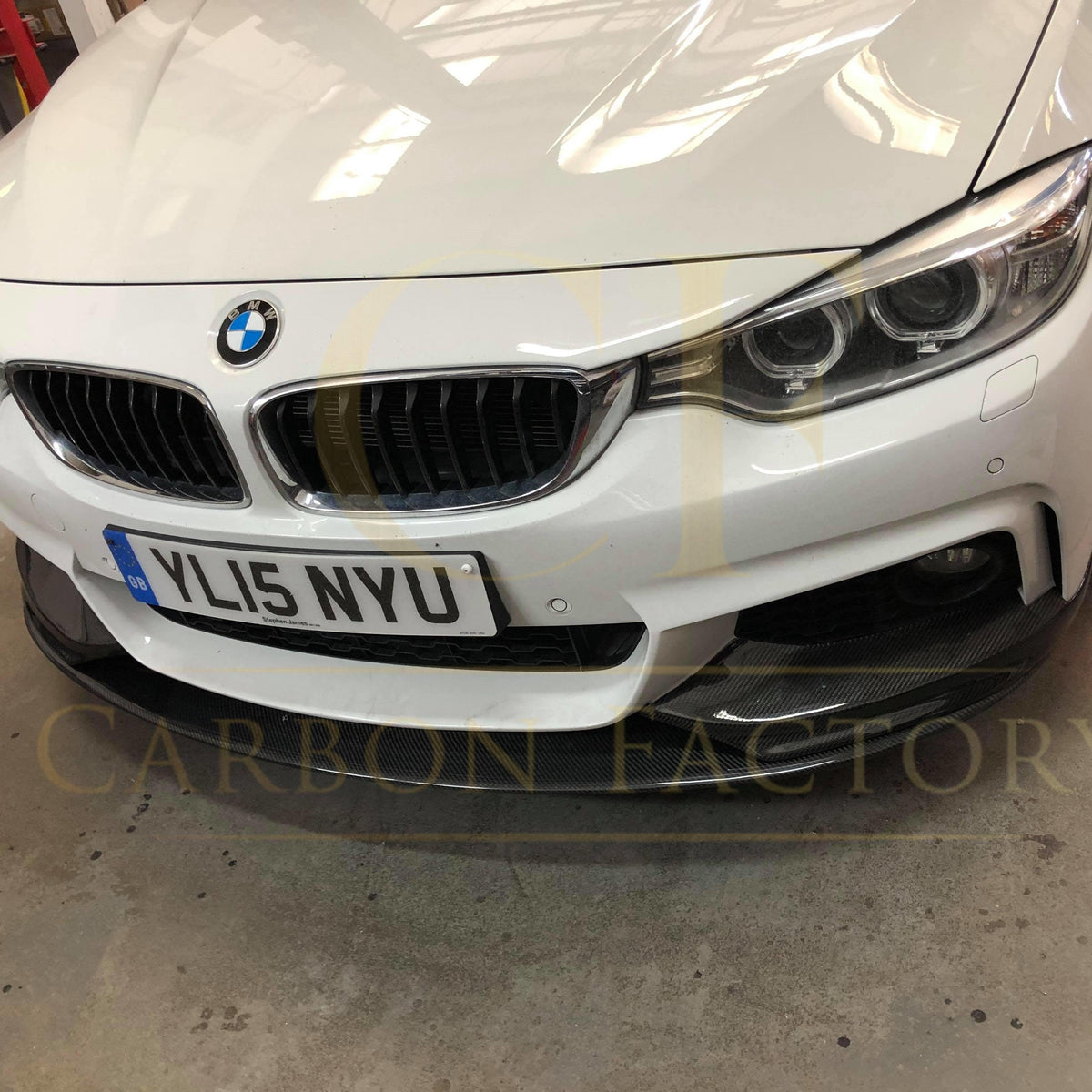 BMW F32 F33 F36 4 Series front splitter covers, pre-preg carbon fibre
