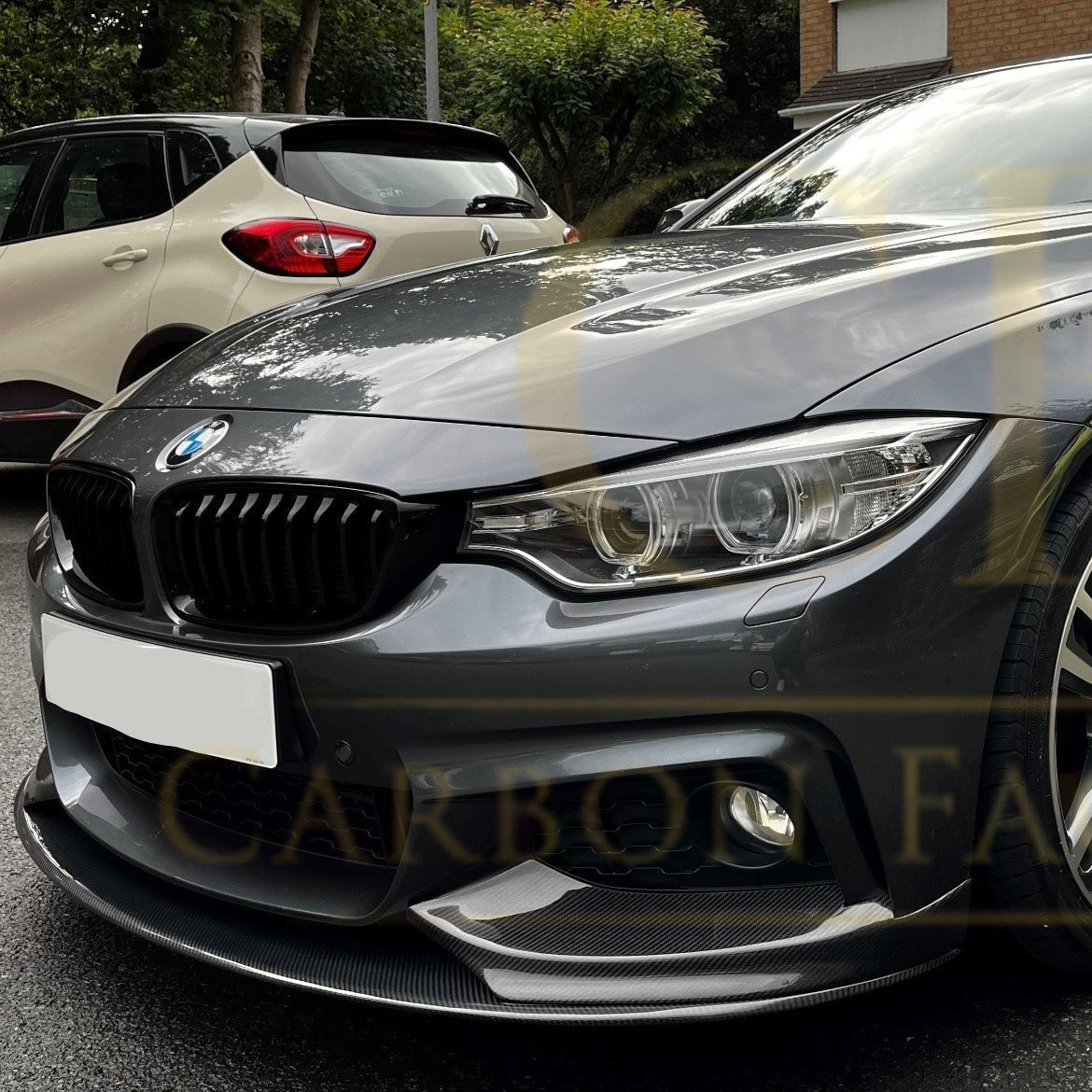 BMW F32 F33 F36 4 Series front splitter covers, pre-preg carbon fibre