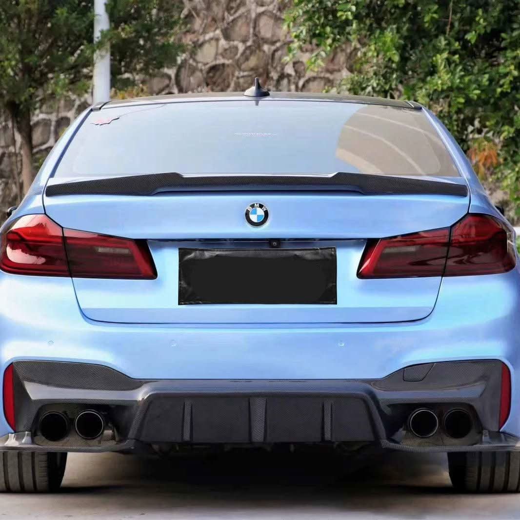 BMW G30 5 Series & F90 M5 V-style pre-preg carbon boot spoiler