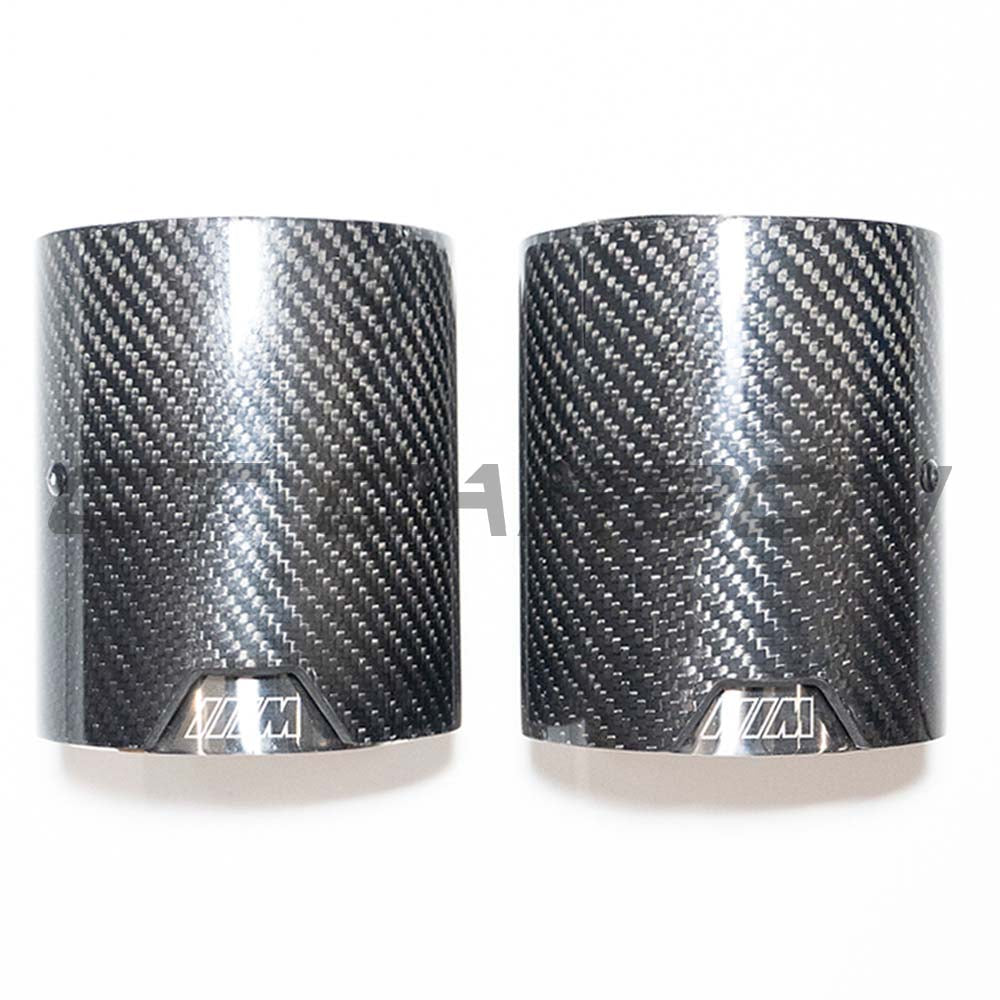 BMW F40 F44 Carbon Fibre Exhaust Tips - Chrome Trim, Set of 2 (CT-CARBON-F40F44)