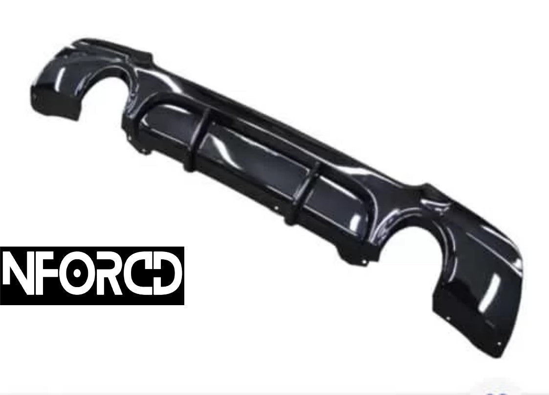BMW E92 E93 335i Rear Bumper Diffuser - Gloss Black M Performance Style