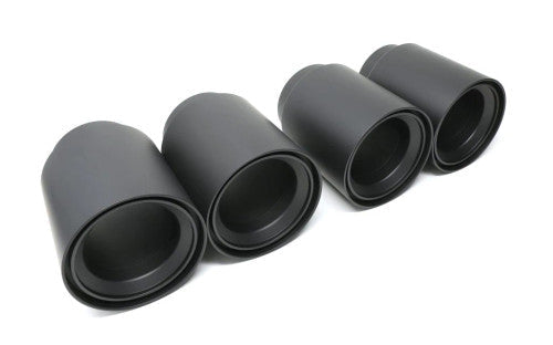 F80 F82 F83 F87 BMW M2 M3 M4 Exhaust Tips Set of 4 - BMS Black Ceramic Straight Cut Billet Tips