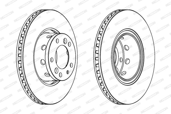 BMW E60 E61 5 Series front brake discs Ferodo DDF771 315mm vented with bolts