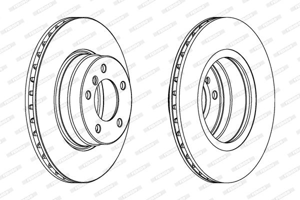 Best Aftermarket BMW 5 Series Brake Discs - Ferodo Premier DDF1241C Vented Coated Rotor, 310mm x 24mm, Includes Bolts