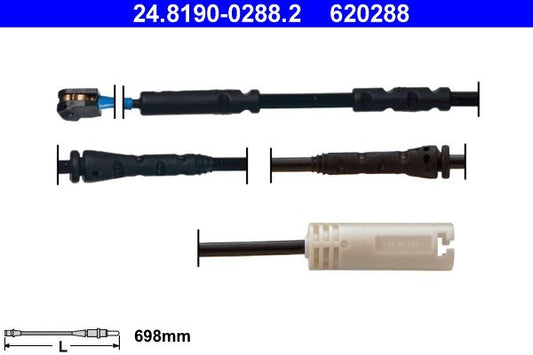 BMW E88 Brake Pad Wear Sensor ATE 24.8190-0288.2, 698mm