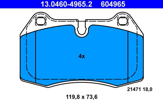BMW E38 Brembo Caliper Brake Pads ATE 13.0460-4965.2
