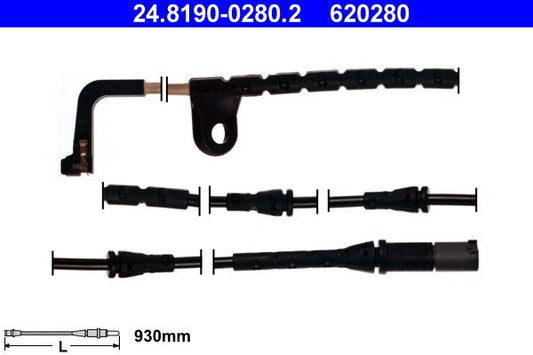 BMW X6 E71 E72 Brake Pad Wear Sensor ATE 24.8190-0280.2