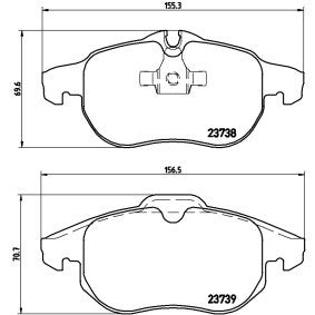 Best Aftermarket Brembo P-59-042 Brake Pad Set - Wear Indicator Ready, Teves Calipers, 123x52x17mm