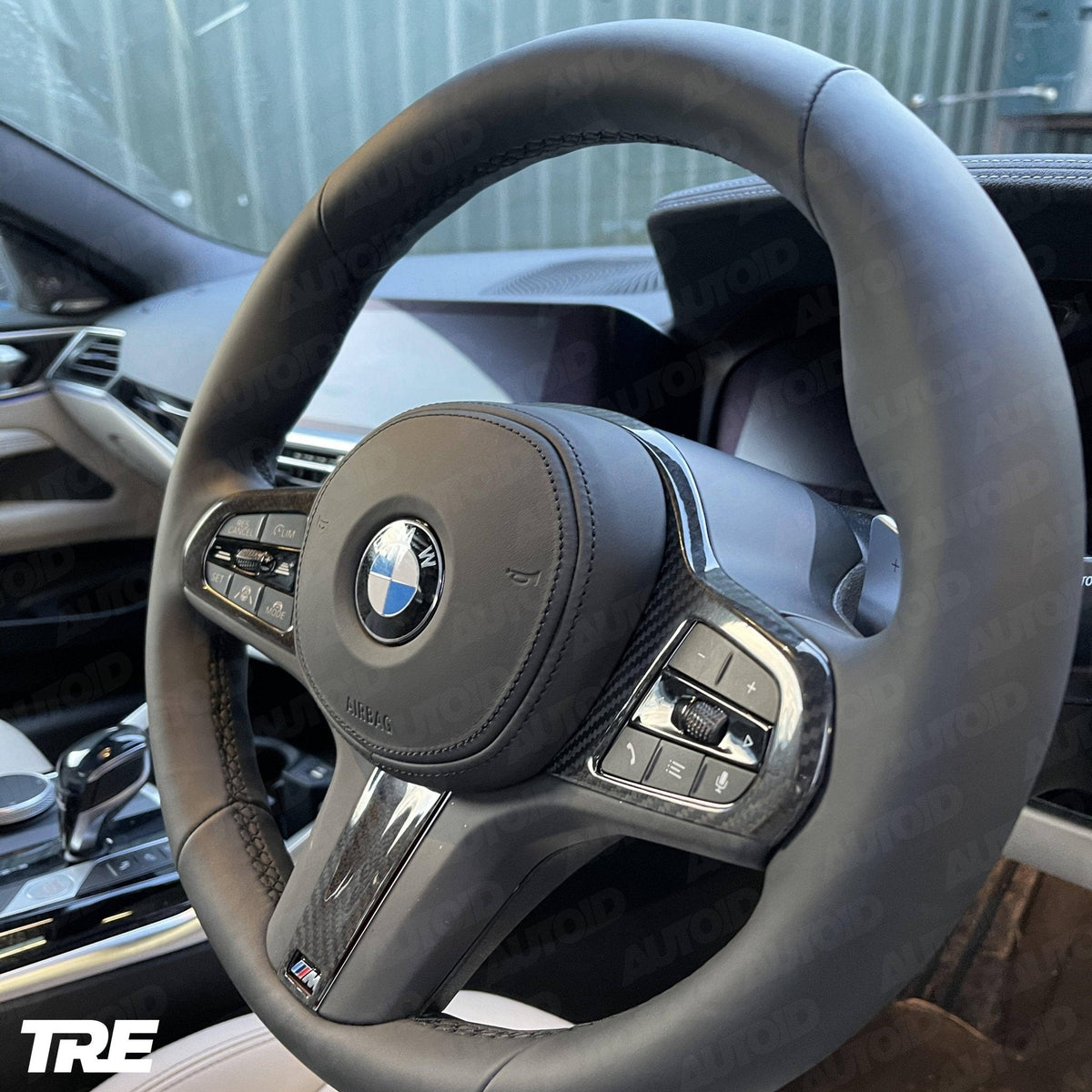 BMW F40 F44 G20 G21 G42 G30 M Sport carbon steering wheel trim - TRE Pre-Preg