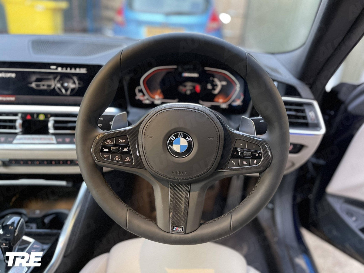 BMW F40 F44 G20 G21 G42 G30 M Sport carbon steering wheel trim - TRE Pre-Preg